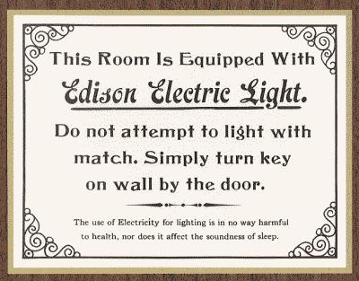 Edison electric light instruction